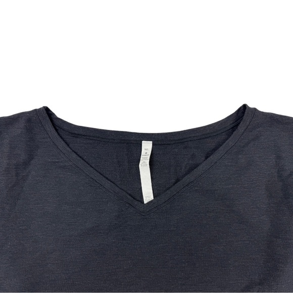 Lululemon Show Your Depth M/L Long Bell Sleeve Crop Heathered Black Reversible - Picture 6 of 9